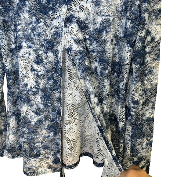 Joseph Ribkoff Blue and White Knit Top Size 4 - Picture 7 of 9